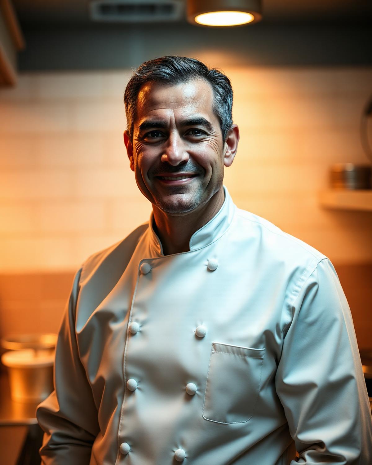 Chef Joaquín Vela in the Casa Olivar kitchen
